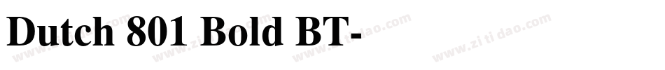 Dutch 801 Bold BT字体转换